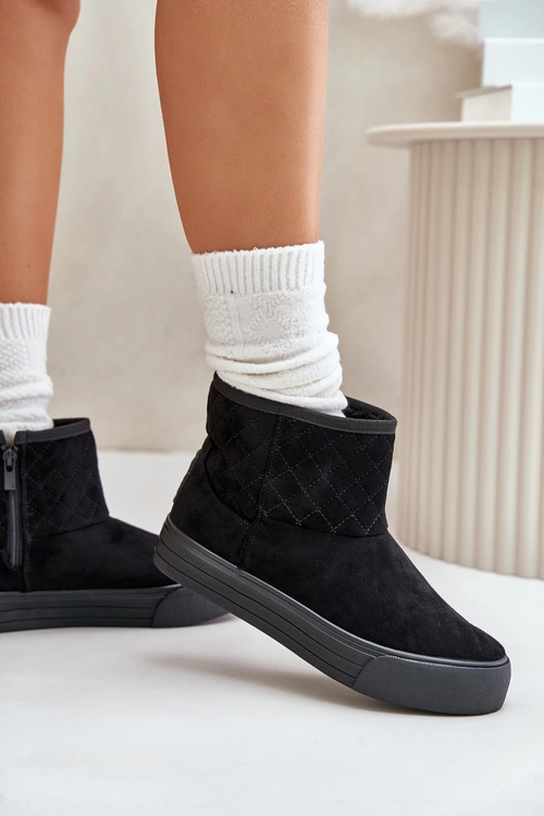 Botki Śniegowce Na Zamek Ocieplane Futerkiem Big Star OO274A522 Czarne