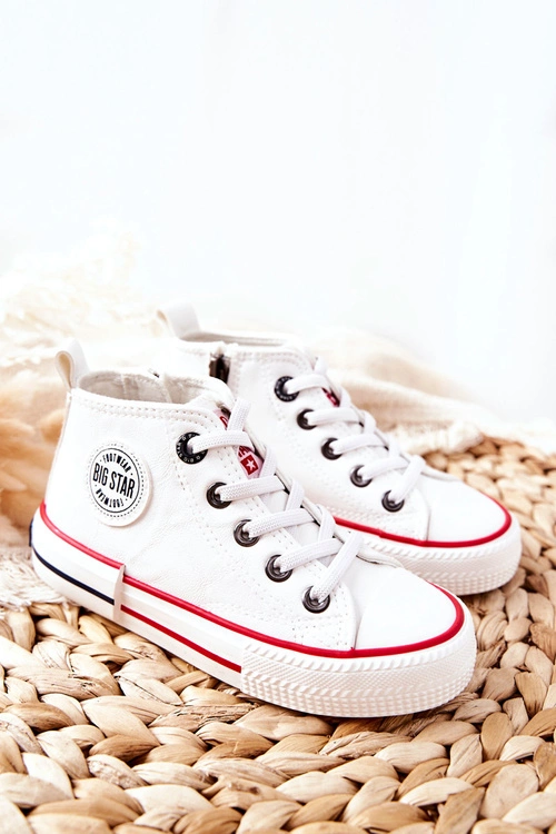 Dziecięce Wysokie Trampki BIG STAR II374004 Białe