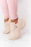 Damskie Sneakersy Na Masywnej Podeszwie Beżowe Bubbly
