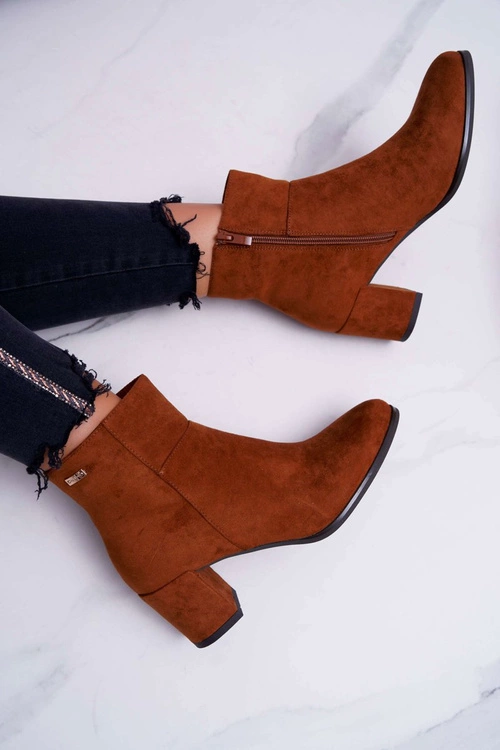 Botki Damskie Na Obcasie Sergio Leone Camel BT522