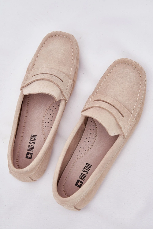 Zamszowe Mokasyny Damskie Big Star RR274947 Beżowe