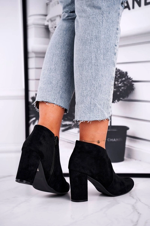 Botki Damskie Na Słupku Sergio Leone Czarne BT498