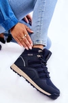Damskie Wysokie Buty Trekkingowe Big Star KK274611 Granatowe