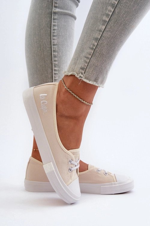 Tenisówki Trampki Damskie Lee Cooper LCW-24-31-2728 Beżowe