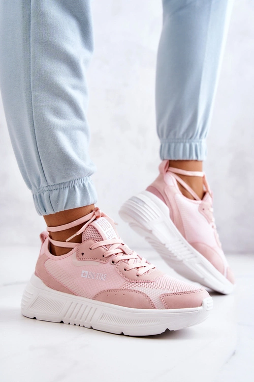 Modne Sneakersy Buty Sportowe Big Star JJ274595 Różowe