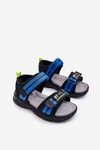 Lekkie Dziecięce Sandałki Na Rzepy Niebieskie Brando