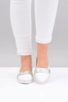 Polskie Skórzane Białe Balerinki Moro Persi