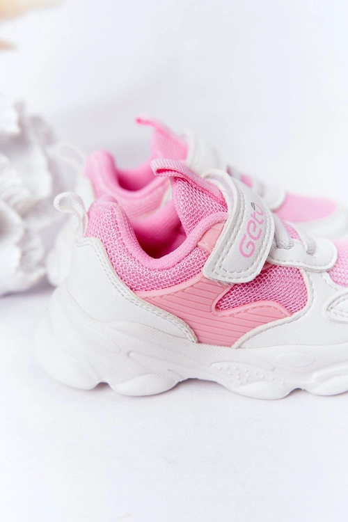 Dziecięce Sportowe Buty Sneakersy Biało-Różowe Sugar