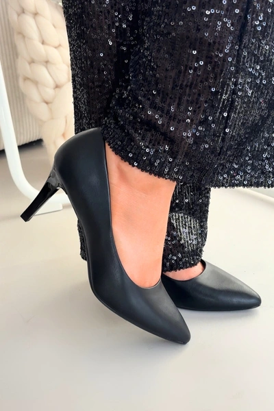 Szpilki Eko Skórzane Sergio Leone 1336 Czarne