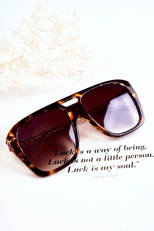 Damskie Okulary Przeciwsłoneczne Aviatory Marmurkowe V120013 Brązowe