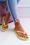Klapki Damskie Japonki Big Star Neon Limonkowe AA274A129