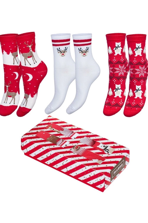 Świąteczny Zestaw Skarpetek Damskich 3-Pak Wzór 2