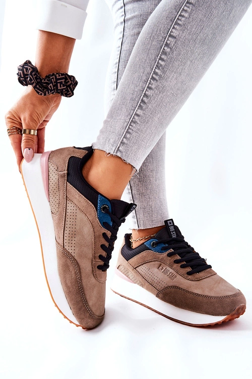 Buty Sportowe Memory Foam Big Star II274407 Brązowo-Czarne
