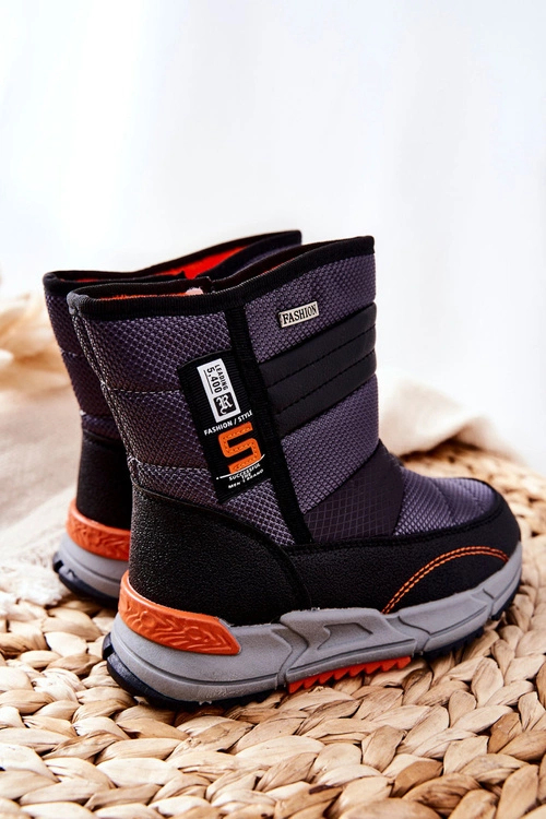 Dziecięce Ocieplane Wysokie Śniegowce Czarne Leoth