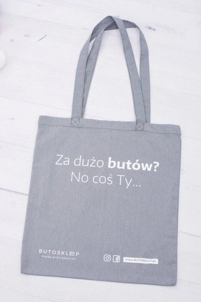 Szara Płócienna Torba Za Dużo Butów