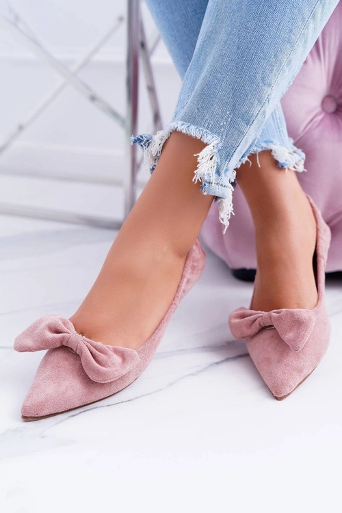 LU BOO Balerinki Moments z odpinaną kokardą różowe