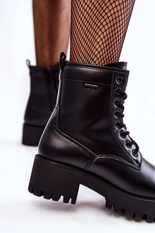 Damskie Botki Workery Cross Jeans KK2R4070C Czarne