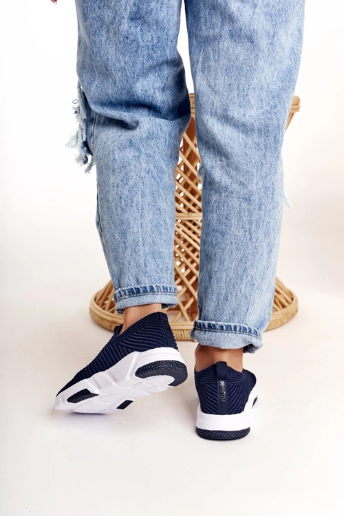 Damskie Sportowe Buty Slip-on Big Star DD274464 Granatowe