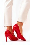 Lakierowane Klasyczne Czółenka Szpilki Czerwone Elinne
