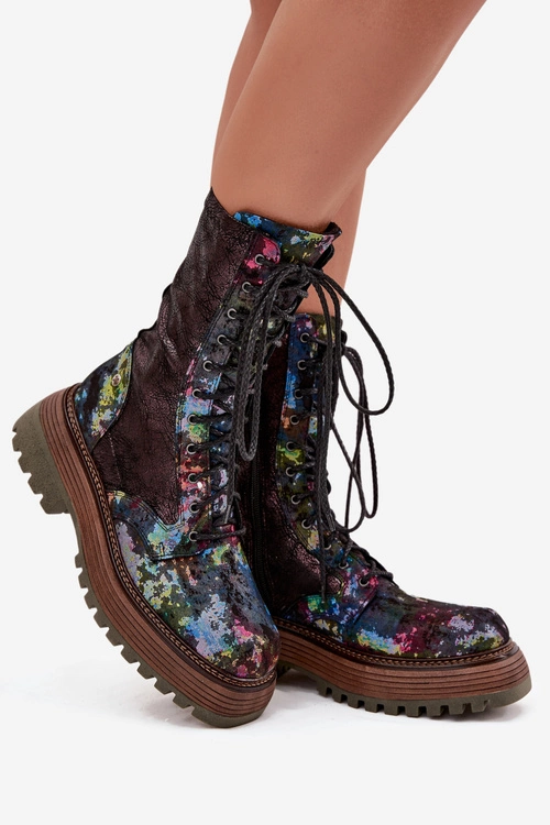 Damskie Skórzane Botki Workery Maciejka 06203-39 Multikolor