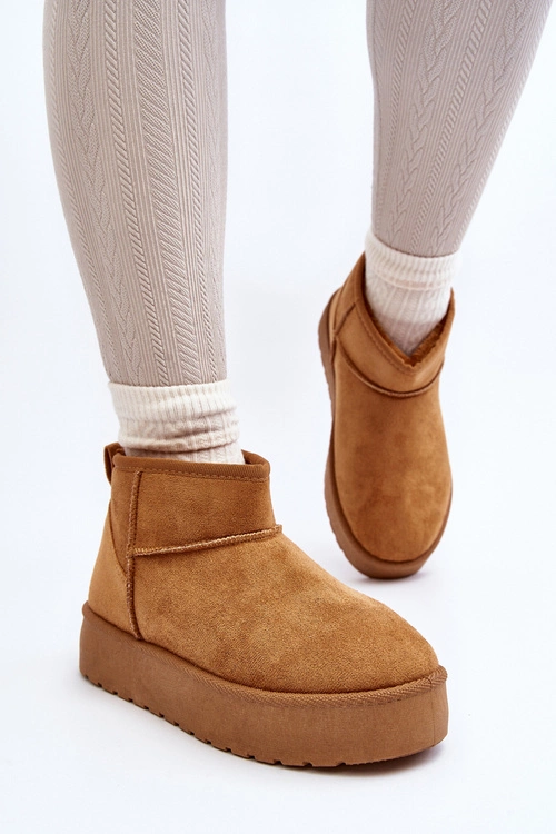 Niskie Śniegowce Damskie Na Platformie Camel Kallins