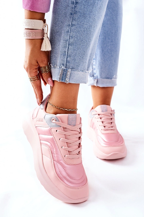 Damskie Sportowe Buty Memory Foam Big Star II274333 Różowe