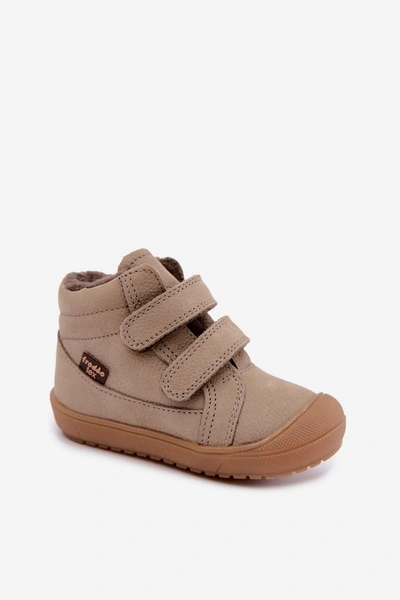 Skórzane Buty Zimowe Dziecięce Froddo G2110138-4 Beżowe
