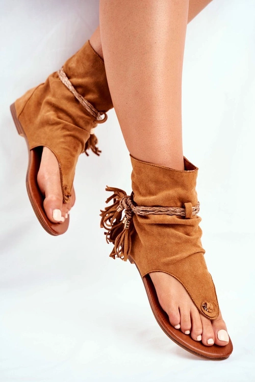 Damskie Sandałki Japonki Z Cholewką Camel SL1011 Madrit