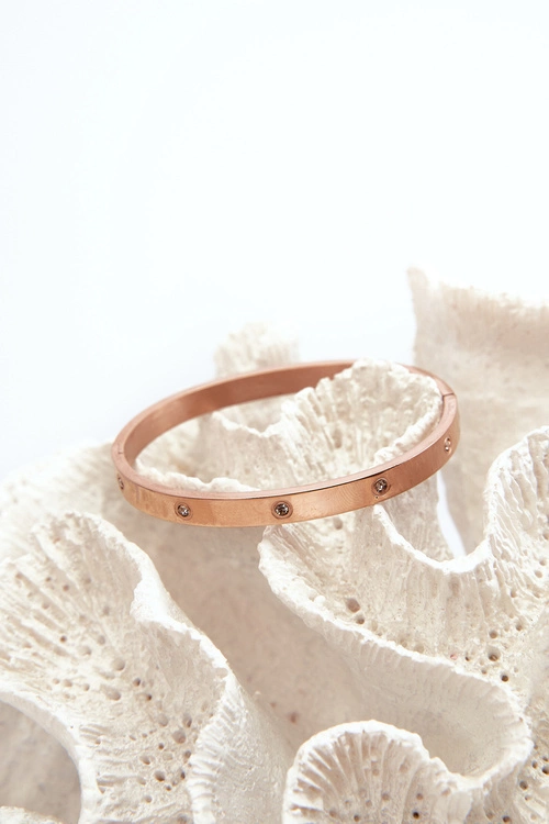 Bransoletka Stalowa Z Cyrkoniami Różowe Złoto Lauren