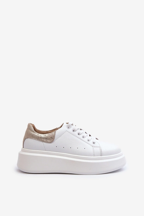 Sneakersy Damskie Na Platformie D&A LR568 Białe