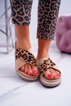 Klapki Damskie Na Platformie Camel Leopard Greta