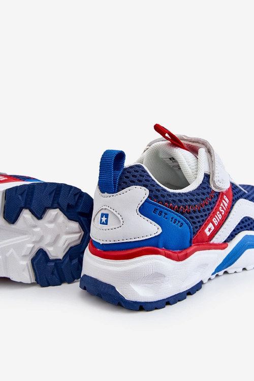 Dziecięce Sportowe Buty Na Rzep Big Star JJ374259 Biało-Granatowe