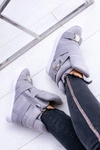 Zamszowe Sneakersy Na Koturnie Lu Boo Szare
