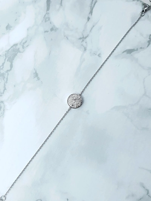 Damska Bransoleta Na Łańcuszku Kółeczko Srebrna Selene