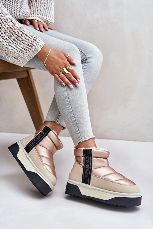 Niskie Śniegowce Na Grubej Podeszwie D.Franklin DFSH371010 Beżowe