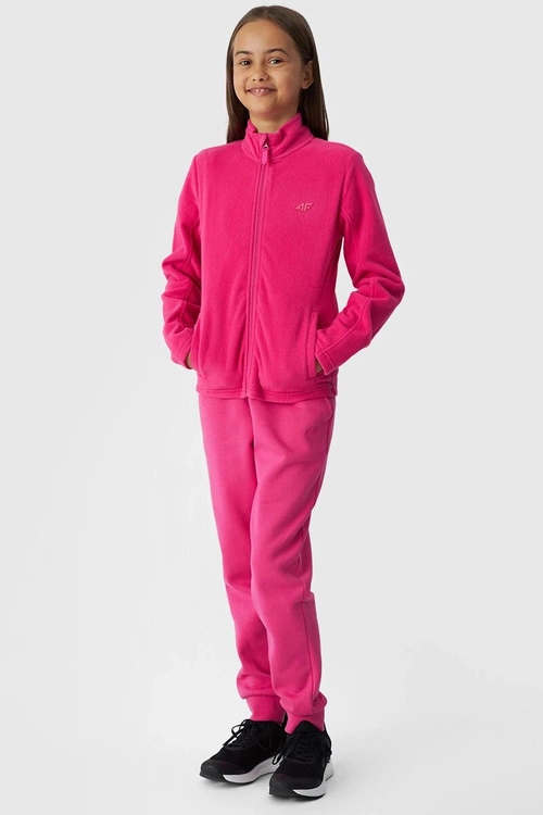 Dziewczęcy Polar Ze Stójką Slim 4F 4FJWMM00TFLEF261-55S Fuksja