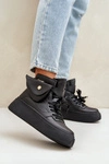 Wysokie Sneakersy Z Saszetką Na Platformie Czarne Saramis