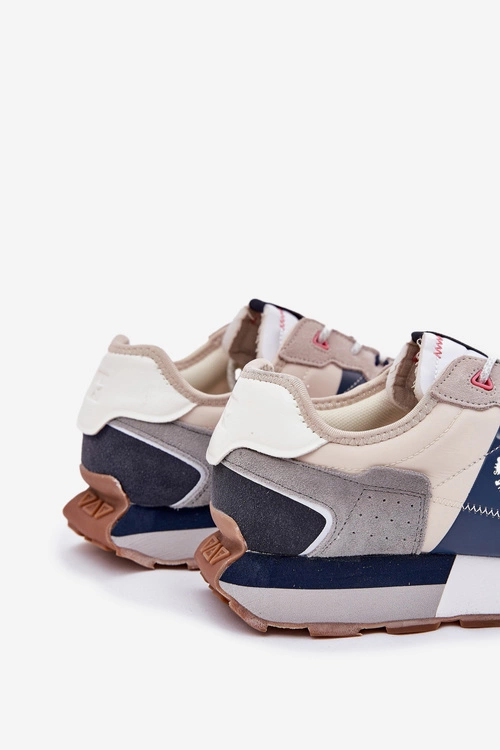 Zamszowe Sneakersy Męskie Na Platformie Big Star RR174471 Hi-Poly System Szare