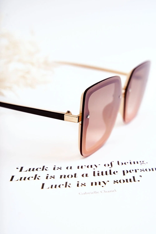 Damskie Modne Okulary Przeciwsłoneczne V130045 Brązowo-Beżowe