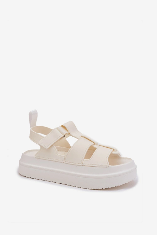 Sandały Damskie Na Platformie Ecru Nitavelia