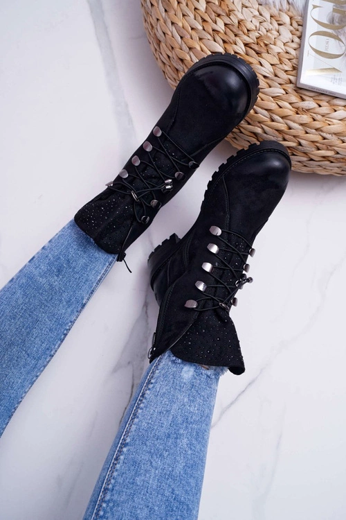 Damskie Botki Wysokie Czarne Barski 18-52