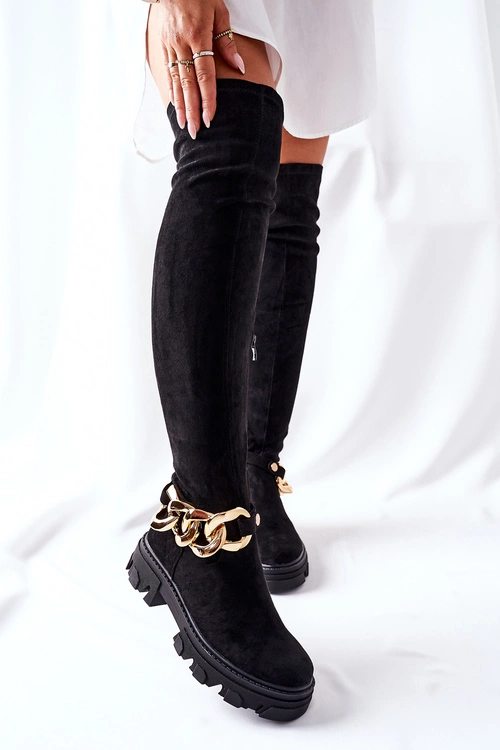 Zamszowe Kozaki Za Kolano Czarne Auckland