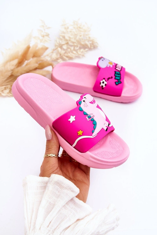 Dziecięce Klapki Dinozaur T-Rex Różowe Bernis