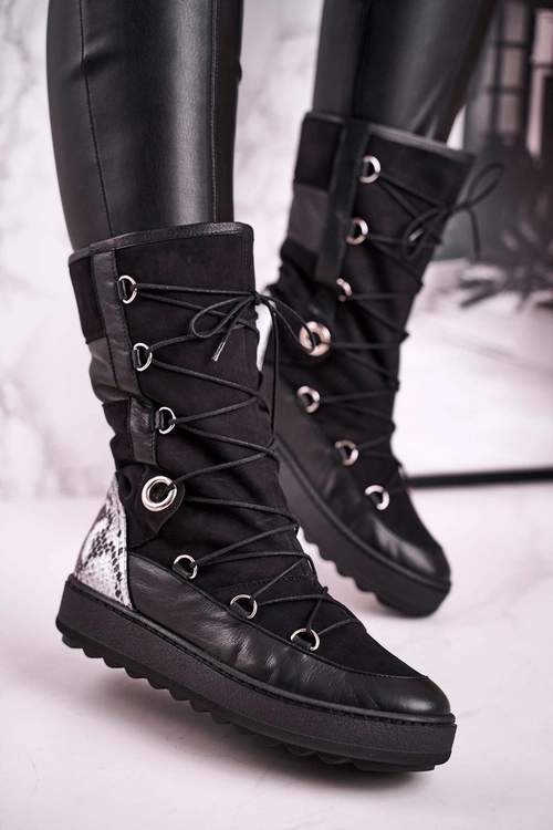 Śniegowce Zamszowe z Futerkiem Laura Messi Czarne 2054