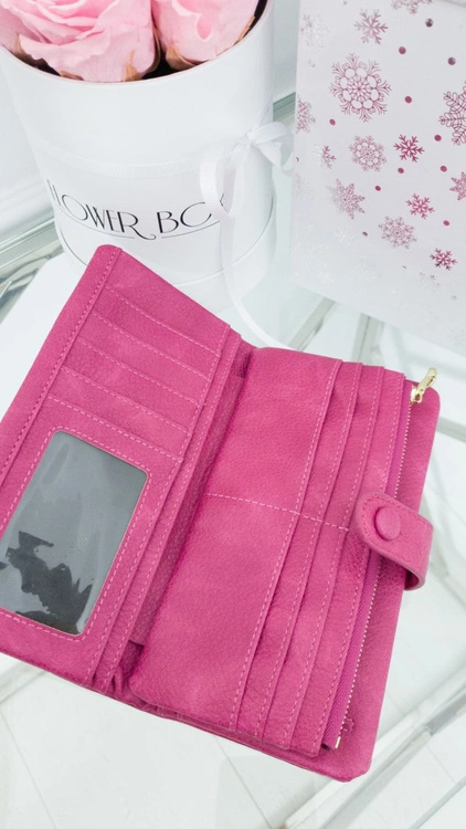 Duży Damski Portfel Fuksja