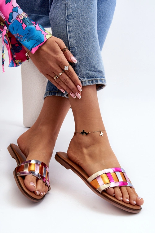 Damskie Klasyczne Klapki Na Płaskim Obcasie Multikolor Namrita