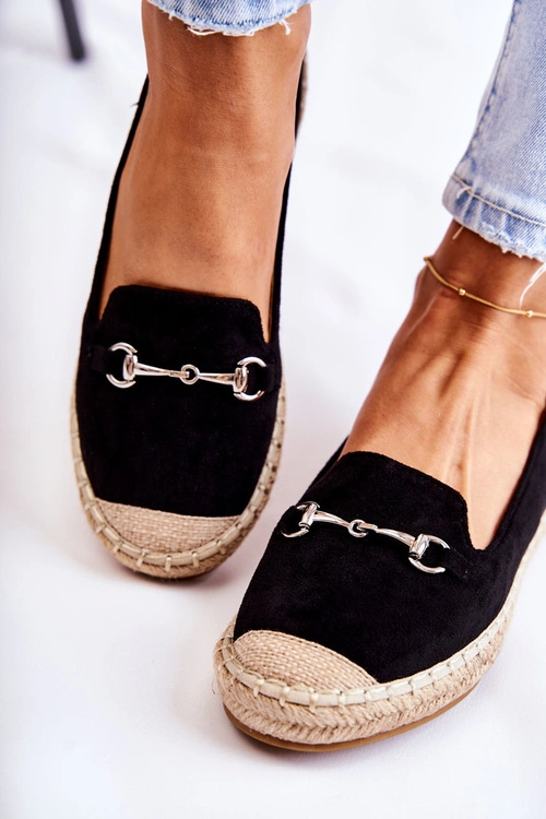 Klasyczne Wsuwane Damskie Espadryle Czarne Oresa