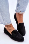 Zamszowe Wygodne Mokasyny Czarne Giovana