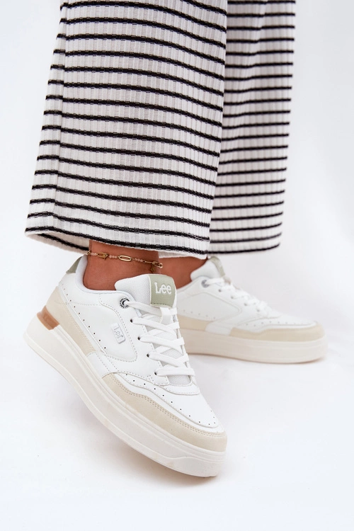 Sneakersy Damskie Na Platformie LEE EMMA WOMEN LOW 50251014.04L Beżowe