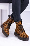 Damskie Botki Wysokie Trapery W Panterkę Grande